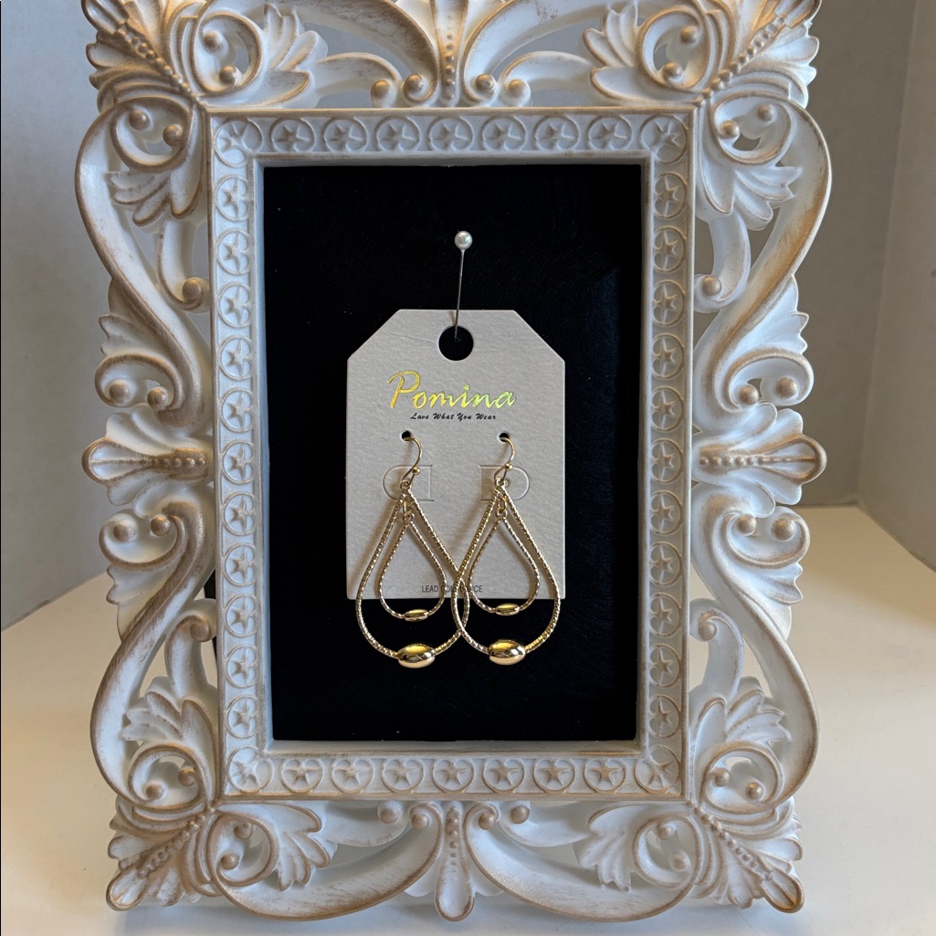 5/25pomina Gokd Drop Earrings 2”